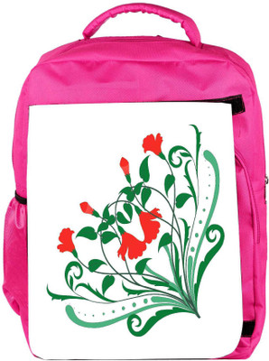 

Snoogg Eco Friendly Canvas Corner Floral Designs Backpack Rucksack School Travel Unisex Casual Canvas Bag Bookbag Satchel 5 L Backpack(Pink)