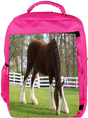

Snoogg Eco Friendly Canvas Brown And White Horse Designer Backpack Rucksack School Travel Unisex Casual Canvas Bag Bookbag Satchel 5 L Backpack(Pink)