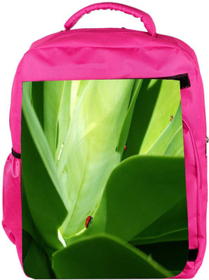 

Snoogg Eco Friendly Canvas Big Leaves Designer Backpack Rucksack School Travel Unisex Casual Canvas Bag Bookbag Satchel 5 L Backpack(Pink)