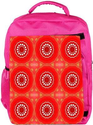 

Snoogg Eco Friendly Canvas Abstract Red Circles Pattern Designer Backpack Rucksack School Travel Unisex Casual Canvas Bag Bookbag Satchel 5 L Backpack(Pink)
