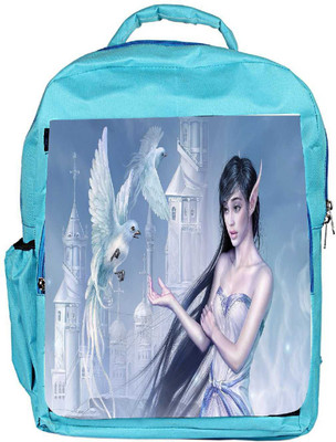 

Snoogg Eco Friendly Canvas Elf Girl Designer Backpack Rucksack School Travel Unisex Casual Canvas Bag Bookbag Satchel 5 L Backpack(Blue)
