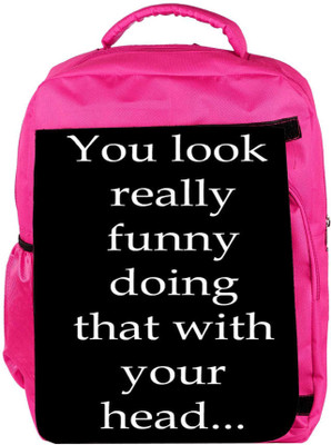 

Snoogg Eco Friendly Canvas You Look Funny Backpack Rucksack School Travel Unisex Casual Canvas Bag Bookbag Satchel 5 L Backpack(Pink)