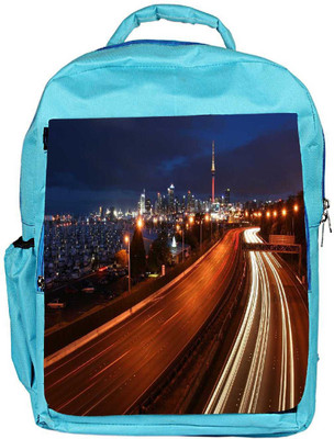 

Snoogg Eco Friendly Canvas Night Roads Designer Backpack Rucksack School Travel Unisex Casual Canvas Bag Bookbag Satchel 5 L Backpack(Blue)