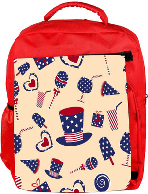 

Snoogg Eco Friendly Canvas Us Hat Designer Backpack Rucksack School Travel Unisex Casual Canvas Bag Bookbag Satchel 5 L Backpack(Red)