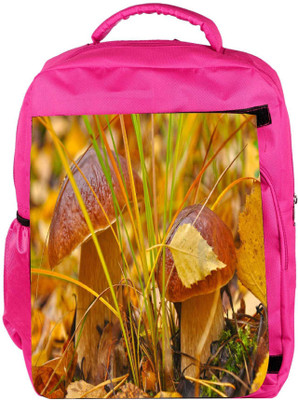

Snoogg Eco Friendly Canvas Orange Mushroom Designer Backpack Rucksack School Travel Unisex Casual Canvas Bag Bookbag Satchel 5 L Backpack(Pink)