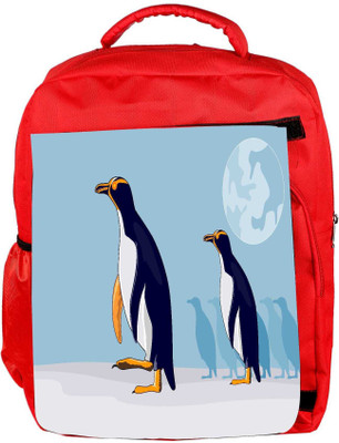 

Snoogg Eco Friendly Canvas Yellow Eyed Penguin Backpack Rucksack School Travel Unisex Casual Canvas Bag Bookbag Satchel 5 L Backpack(Red)
