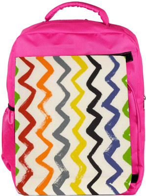 

Snoogg Eco Friendly Canvas Backward Forward Waves 2523 Backpack Rucksack School Travel Unisex Casual Canvas Bag Bookbag Satchel 5 L Backpack(Pink)