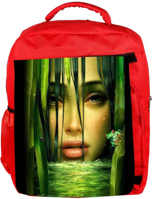 

Snoogg Eco Friendly Canvas Woman In The Jungle 2844 Backpack Rucksack School Travel Unisex Casual Canvas Bag Bookbag Satchel 5 L Backpack(Red)
