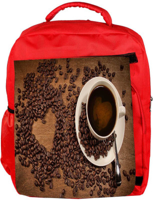 

Snoogg Eco Friendly Canvas Coffee Heart Designer Backpack Rucksack School Travel Unisex Casual Canvas Bag Bookbag Satchel 5 L Backpack(Red)