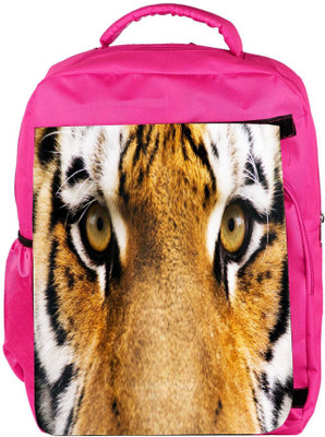 

Snoogg Eco Friendly Canvas Tiger Eyes Designer Backpack Rucksack School Travel Unisex Casual Canvas Bag Bookbag Satchel 5 L Backpack(Pink)