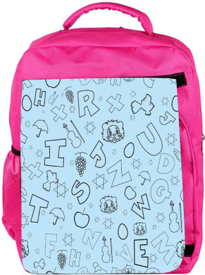 

Snoogg Eco Friendly Canvas Black Alphabets Designer Backpack Rucksack School Travel Unisex Casual Canvas Bag Bookbag Satchel 5 L Backpack(Pink)
