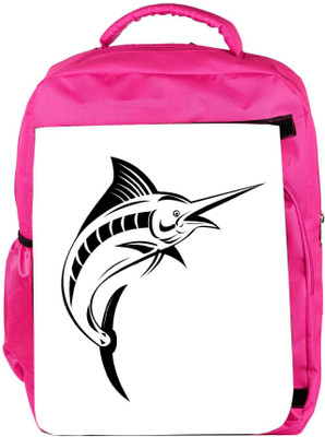 

Snoogg Eco Friendly Canvas Blue Marlin Jumping Backpack Rucksack School Travel Unisex Casual Canvas Bag Bookbag Satchel 5 L Backpack(Pink)