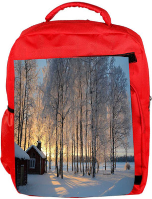 

Snoogg Eco Friendly Canvas House At Night Designer Backpack Rucksack School Travel Unisex Casual Canvas Bag Bookbag Satchel 5 L Backpack(Red)