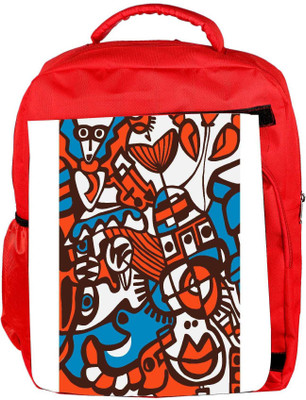 

Snoogg Eco Friendly Canvas Orange Abstract Orange Designer Backpack Rucksack School Travel Unisex Casual Canvas Bag Bookbag Satchel 5 L Backpack(Red)