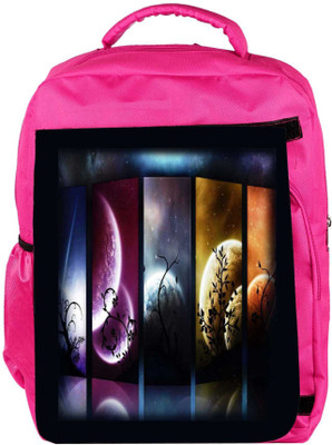 

Snoogg Eco Friendly Canvas Planets And Moon Slides 2684 Backpack Rucksack School Travel Unisex Casual Canvas Bag Bookbag Satchel 5 L Backpack(Pink)
