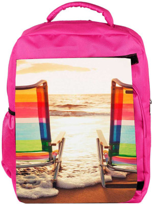 

Snoogg Eco Friendly Canvas Sandy Beach 15 Backpack Rucksack School Travel Unisex Casual Canvas Bag Bookbag Satchel 5 L Backpack(Pink)