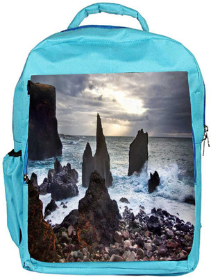 

Snoogg Eco Friendly Canvas Beach Side Pebble Stones Designer Backpack Rucksack School Travel Unisex Casual Canvas Bag Bookbag Satchel 5 L Backpack(Blue)