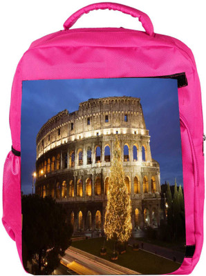 

Snoogg Eco Friendly Canvas Abstract Broken Building Designer Backpack Rucksack School Travel Unisex Casual Canvas Bag Bookbag Satchel 5 L Backpack(Pink)