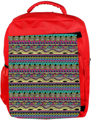 

Snoogg Eco Friendly Canvas Azter Pattern Flowy Backpack Rucksack School Travel Unisex Casual Canvas Bag Bookbag Satchel 5 L Backpack(Red)