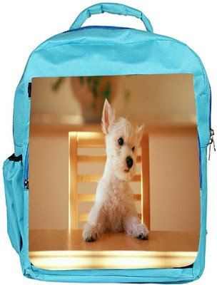 

Snoogg Eco Friendly Canvas Puppy Sitting In Chair Designer Backpack Rucksack School Travel Unisex Casual Canvas Bag Bookbag Satchel 5 L Backpack(Blue)