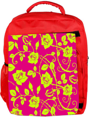 

Snoogg Eco Friendly Canvas Yellow Roses Leaves Designer Backpack Rucksack School Travel Unisex Casual Canvas Bag Bookbag Satchel 5 L Backpack(Red)