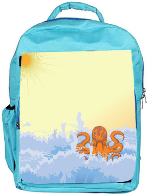 

Snoogg Eco Friendly Canvas Summer Illustrattion Backpack Rucksack School Travel Unisex Casual Canvas Bag Bookbag Satchel 5 L Backpack(Blue)
