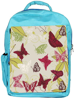

Snoogg Eco Friendly Canvas Red Butterflies Designer Backpack Rucksack School Travel Unisex Casual Canvas Bag Bookbag Satchel 5 L Backpack(Blue)