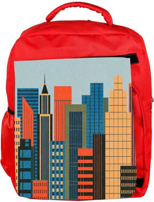 

Snoogg Eco Friendly Canvas Mumbai Skyline 2788 Backpack Rucksack School Travel Unisex Casual Canvas Bag Bookbag Satchel 5 L Backpack(Red)