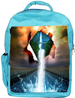 

Snoogg Eco Friendly Canvas Nature Water Pouring Designer Backpack Rucksack School Travel Unisex Casual Canvas Bag Bookbag Satchel 5 L Backpack(Blue)