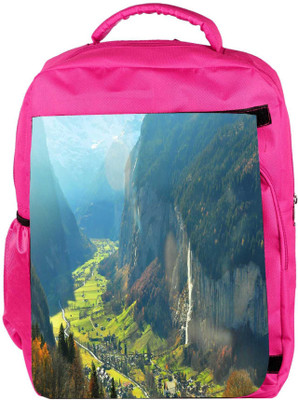 

Snoogg Eco Friendly Canvas Small Waterfall Designer Backpack Rucksack School Travel Unisex Casual Canvas Bag Bookbag Satchel 5 L Backpack(Pink)