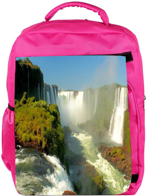 

Snoogg Eco Friendly Canvas Huge Waterfall Designer Backpack Rucksack School Travel Unisex Casual Canvas Bag Bookbag Satchel 5 L Backpack(Pink)