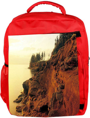 

Snoogg Eco Friendly Canvas Mountain Rocks Designer Backpack Rucksack School Travel Unisex Casual Canvas Bag Bookbag Satchel 5 L Backpack(Red)