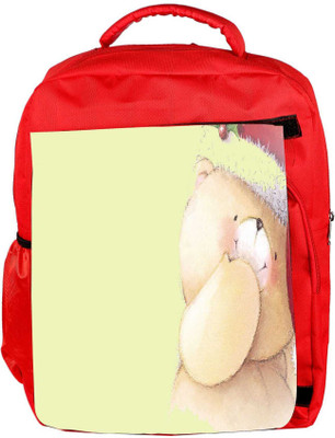 

Snoogg Eco Friendly Canvas Christmas Teddy Bear Designer Backpack Rucksack School Travel Unisex Casual Canvas Bag Bookbag Satchel 5 L Backpack(Red)