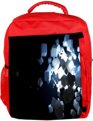 

Snoogg Eco Friendly Canvas Black And White Cubes Designer Backpack Rucksack School Travel Unisex Casual Canvas Bag Bookbag Satchel 5 L Backpack(Red)