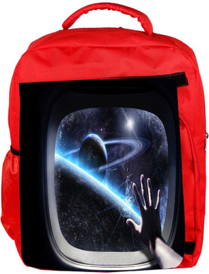

Snoogg Eco Friendly Canvas Onto The Space Designer Backpack Rucksack School Travel Unisex Casual Canvas Bag Bookbag Satchel 5 L Backpack(Red)