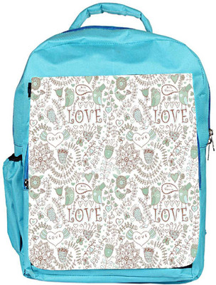 

Snoogg Eco Friendly Canvas Love Birds Offwhite Pattern Designer Backpack Rucksack School Travel Unisex Casual Canvas Bag Bookbag Satchel 5 L Backpack(Blue)