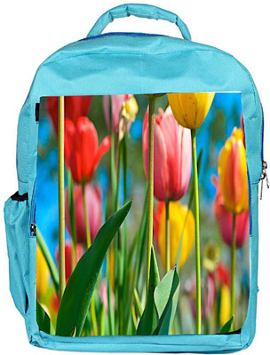 

Snoogg Eco Friendly Canvas Colorful Roses Designer Backpack Rucksack School Travel Unisex Casual Canvas Bag Bookbag Satchel 5 L Backpack(Blue)