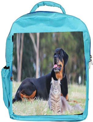 

Snoogg Eco Friendly Canvas Dag And Cat Designer Backpack Rucksack School Travel Unisex Casual Canvas Bag Bookbag Satchel 5 L Backpack(Blue)