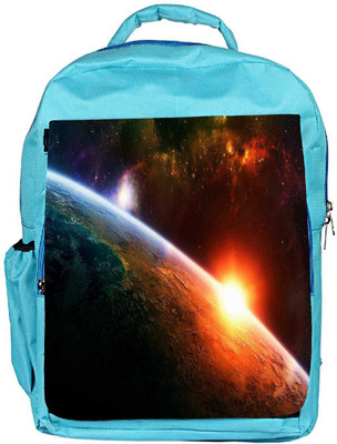 

Snoogg Eco Friendly Canvas A New Dawn By Burning Liquid Designer Backpack Rucksack School Travel Unisex Casual Canvas Bag Bookbag Satchel 5 L Backpack(Blue)