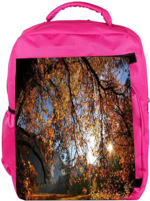 

Snoogg Eco Friendly Canvas Day Light In Forest Designer Backpack Rucksack School Travel Unisex Casual Canvas Bag Bookbag Satchel 5 L Backpack(Pink)