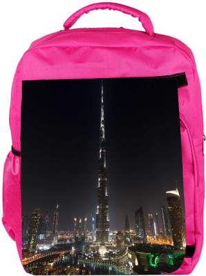 

Snoogg Eco Friendly Canvas Tallest Building In The World Designer Backpack Rucksack School Travel Unisex Casual Canvas Bag Bookbag Satchel 5 L Backpack(Pink)