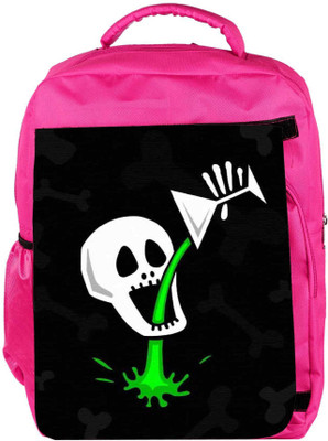 

Snoogg Eco Friendly Canvas Skull Drinking Poison 2787 Backpack Rucksack School Travel Unisex Casual Canvas Bag Bookbag Satchel 5 L Backpack(Pink)
