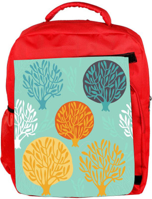 

Snoogg Eco Friendly Canvas Seamless Pattern With Leaf Backpack Rucksack School Travel Unisex Casual Canvas Bag Bookbag Satchel 5 L Backpack(Red)