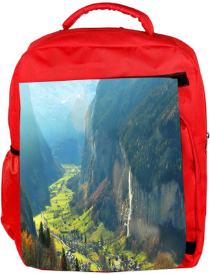 

Snoogg Eco Friendly Canvas Small Waterfall Designer Backpack Rucksack School Travel Unisex Casual Canvas Bag Bookbag Satchel 5 L Backpack(Red)
