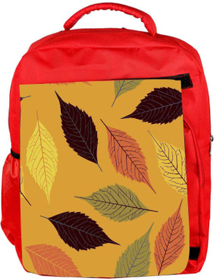 

Snoogg Eco Friendly Canvas Cream Pattern Leaves Designer Backpack Rucksack School Travel Unisex Casual Canvas Bag Bookbag Satchel 5 L Backpack(Red)