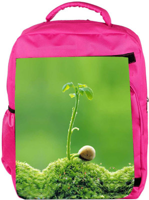 

Snoogg Eco Friendly Canvas Snail Life Backpack Rucksack School Travel Unisex Casual Canvas Bag Bookbag Satchel 5 L Backpack(Pink)