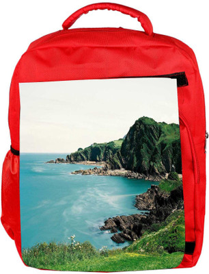 

Snoogg Eco Friendly Canvas Beach Side View Designer Backpack Rucksack School Travel Unisex Casual Canvas Bag Bookbag Satchel 5 L Backpack(Red)