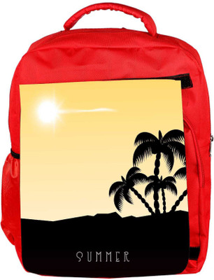 

Snoogg Eco Friendly Canvas Beautiful Summer Backgroun Backpack Rucksack School Travel Unisex Casual Canvas Bag Bookbag Satchel 5 L Backpack(Red)