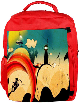 

Snoogg Eco Friendly Canvas The Abstract Life 2559 Backpack Rucksack School Travel Unisex Casual Canvas Bag Bookbag Satchel 5 L Backpack(Red)