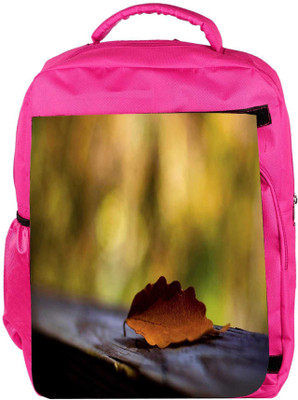 

Snoogg Eco Friendly Canvas Red Leaves With Green Leaves Designer Backpack Rucksack School Travel Unisex Casual Canvas Bag Bookbag Satchel 5 L Backpack(Pink)